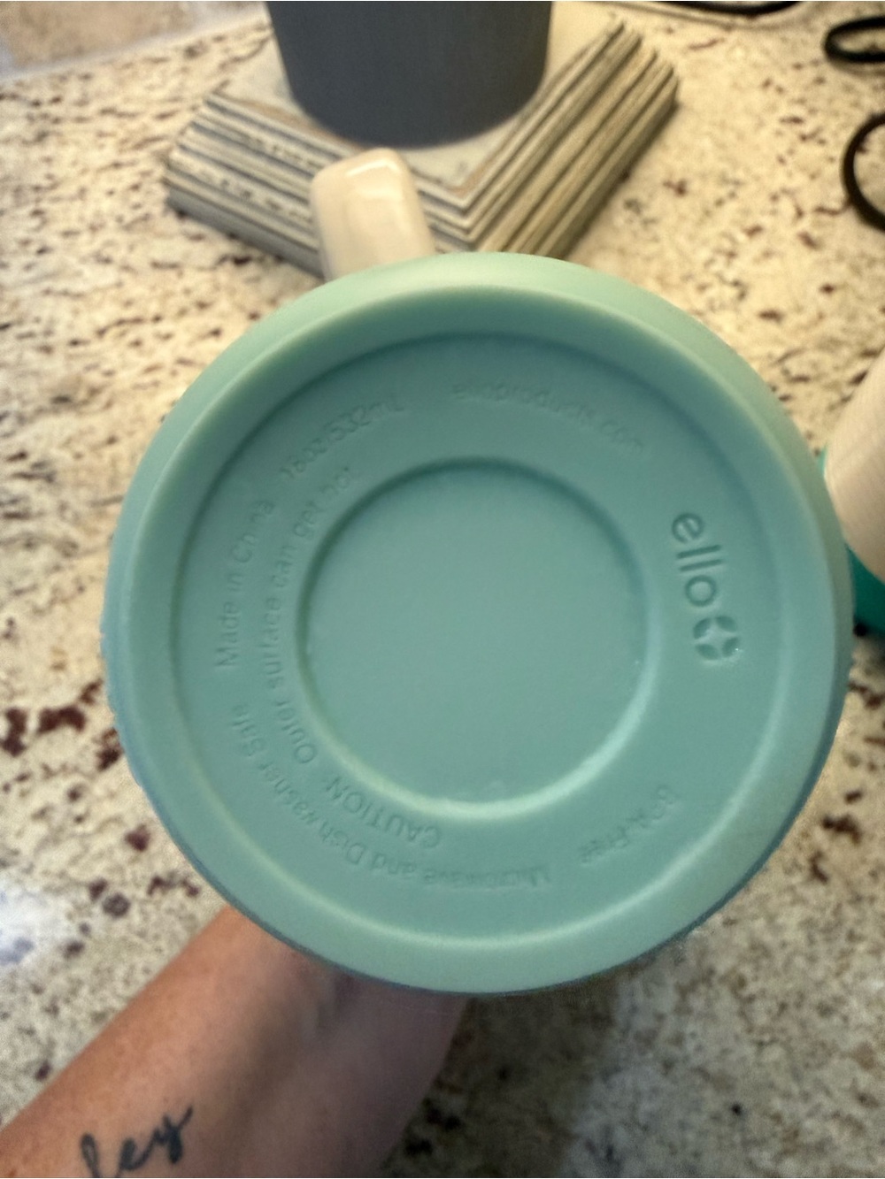 Set of 2 Ello Jane 18 oz Ceramic Travel Mugs with Slider (Mint & Teal) - Picture 7 of 10